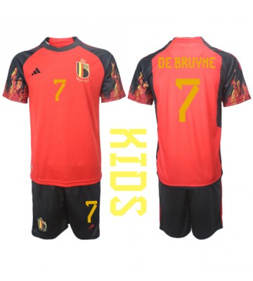 Belgia Kevin De Bruyne #7 Hjemmedraktsett Barn VM 2022 Kortermet (+ Korte bukser)